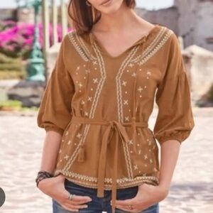 SUNDANCE ARTIE EMBROIDERED TASSEL TOP MEDIUM